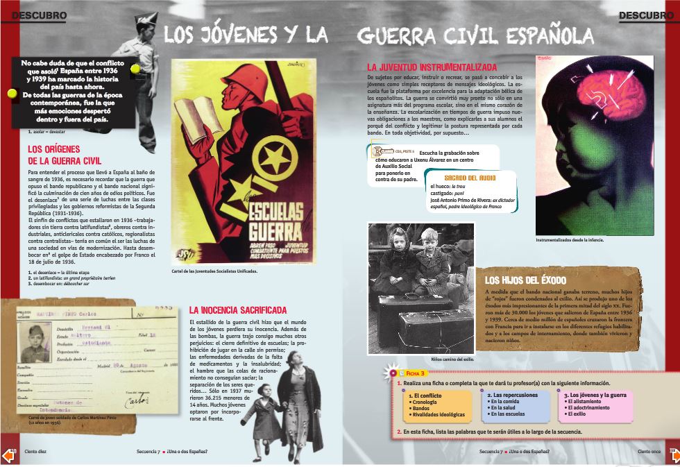 Capture double page jovenes y guerra civil