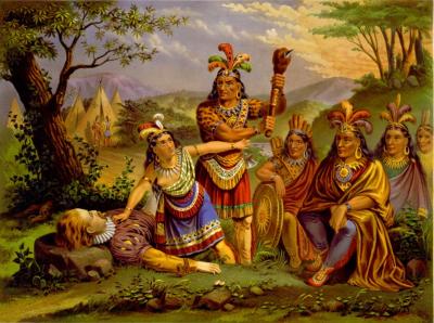 Pocahontas saves smith ne chromo 1870